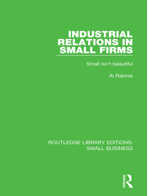 cover image of Industrial Relations in Small Firms